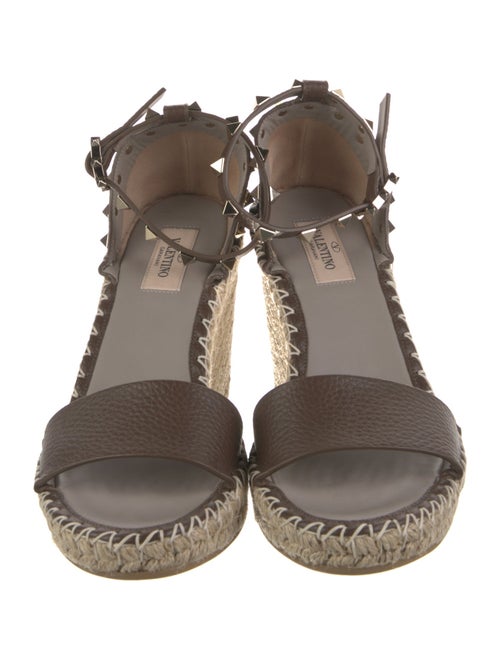 Valentino Rockstud Accents Leather Espadrilles