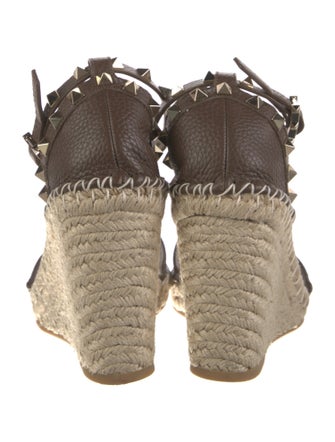 Valentino Rockstud Accents Leather Espadrilles