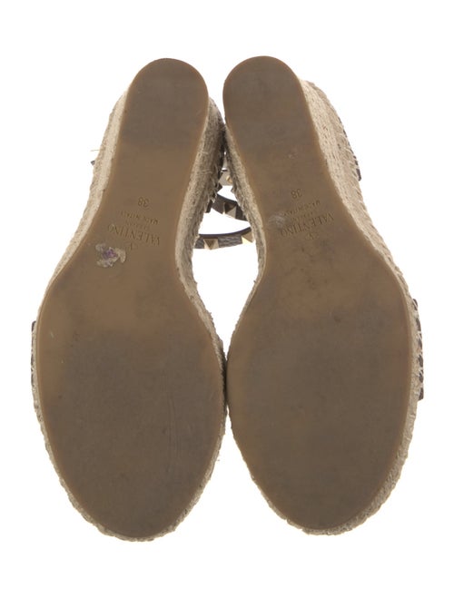 Valentino Rockstud Accents Leather Espadrilles