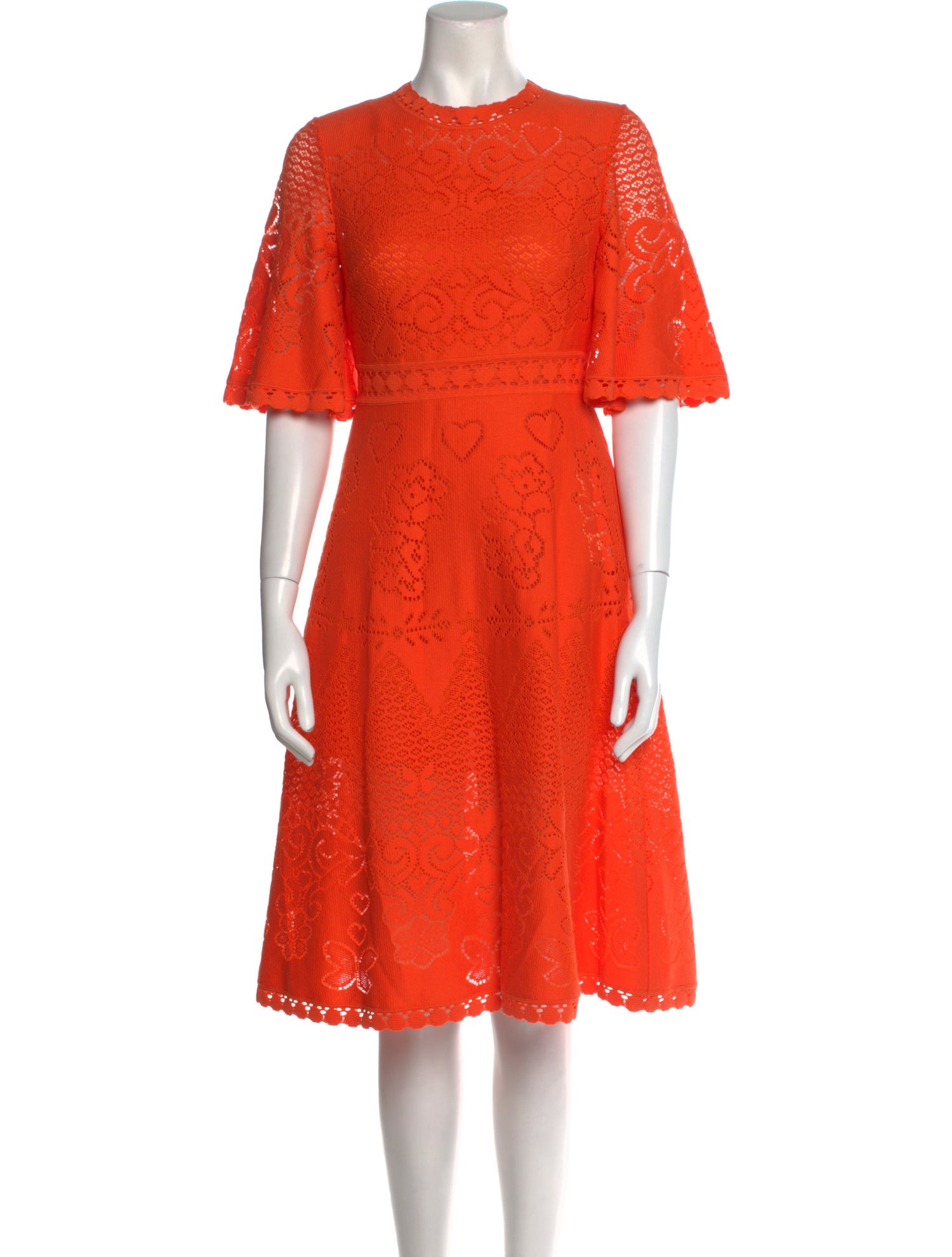 Valentino Crew Neck Midi Length Dress