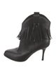 Valentino Leather Fringe Trim Accent Western Boots