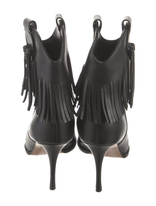 Valentino Leather Fringe Trim Accent Western Boots