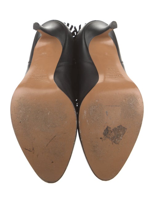 Valentino Leather Fringe Trim Accent Western Boots