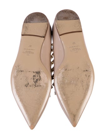 Valentino Rockstud Accents Patent Leather Ballet Flats