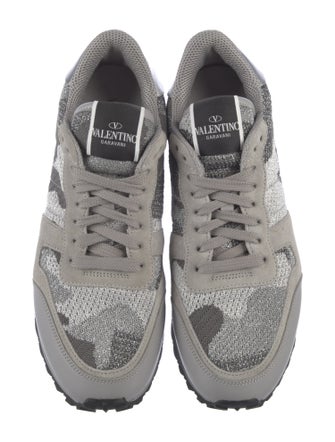 Valentino Suede Camouflage Print Sneakers