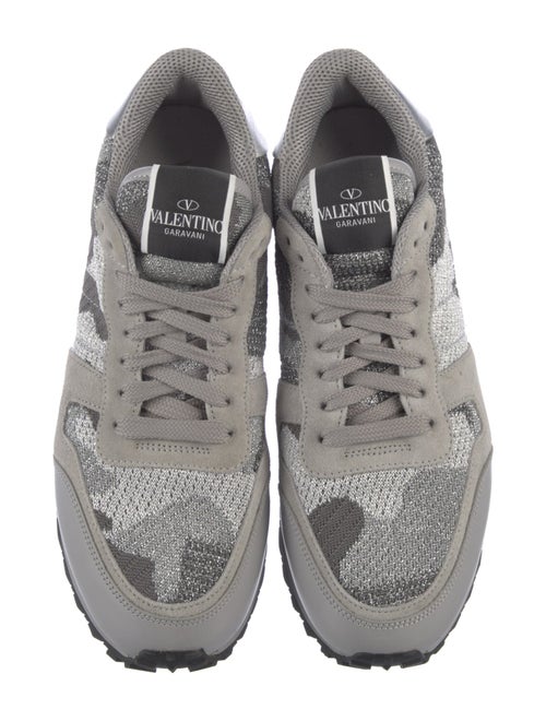 Valentino Suede Camouflage Print Sneakers