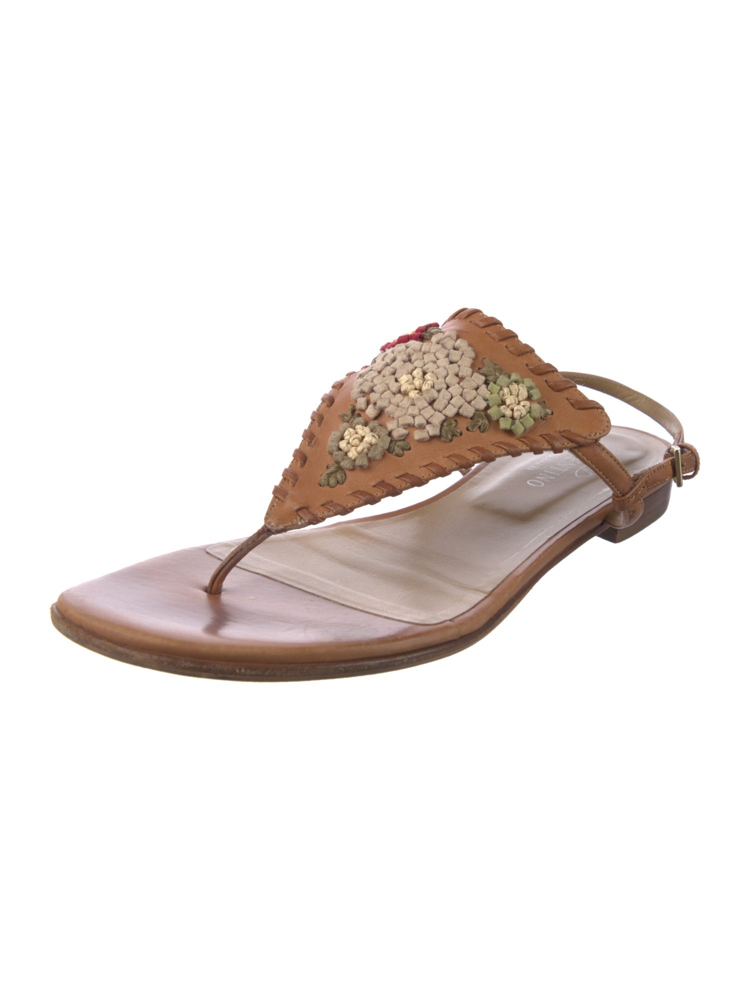 Valentino Leather Slingback Sandals