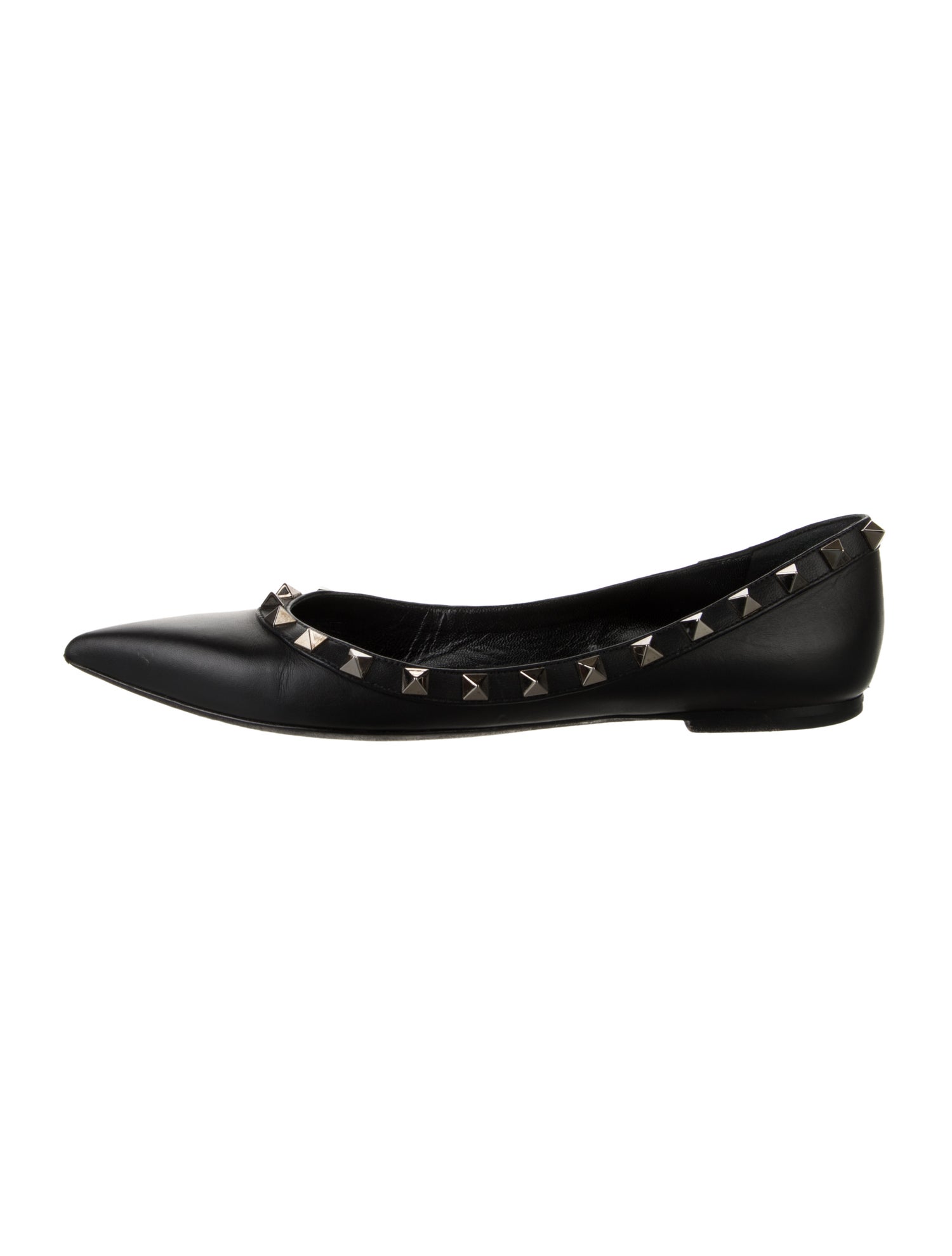 Valentino Rockstud Accents Leather Ballet Flats