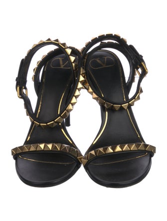 Valentino Rockstud Accents Leather Sandals