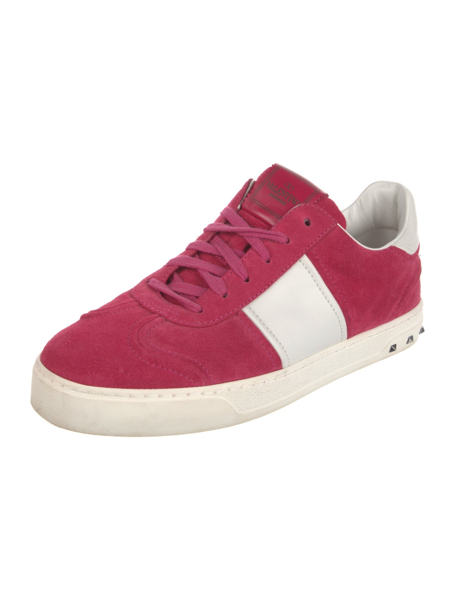 Valentino Rockstud Accents Suede Sneakers