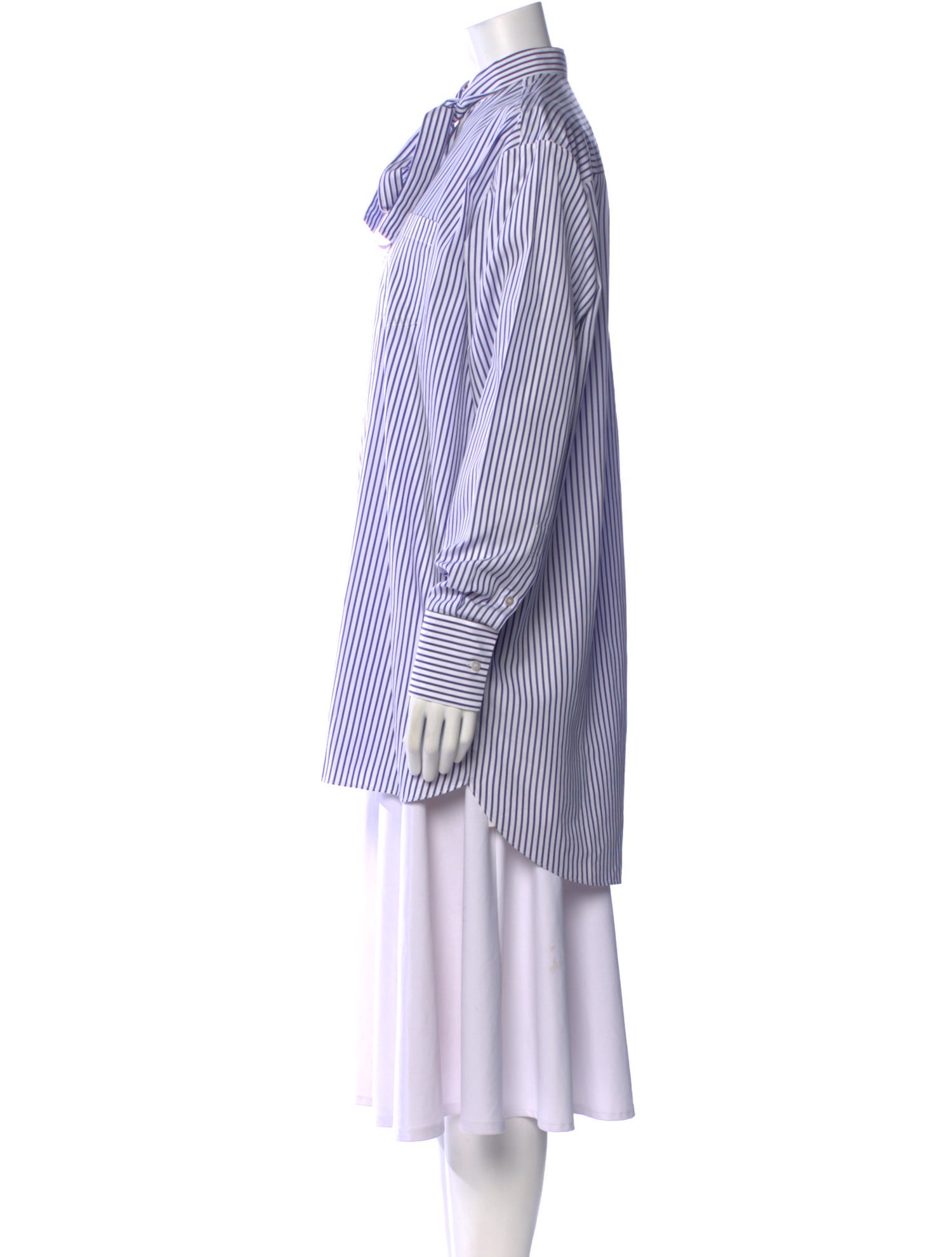 Valentino Striped Tie Neck Tunic