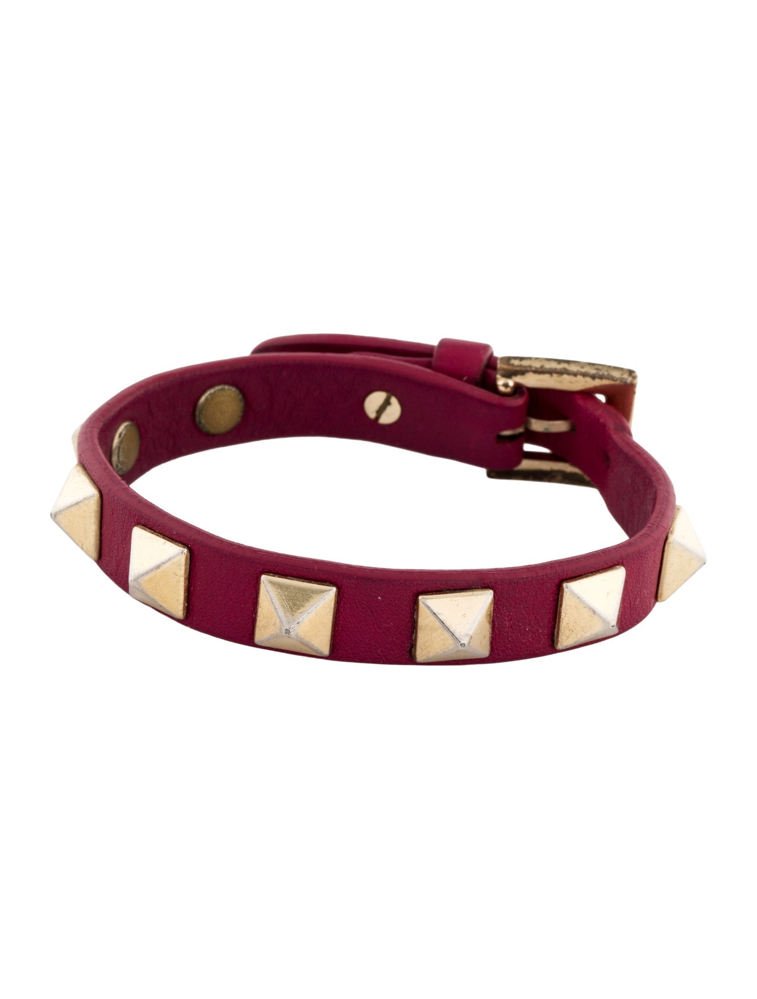 Valentino Leather Rockstud Wrap Bracelet