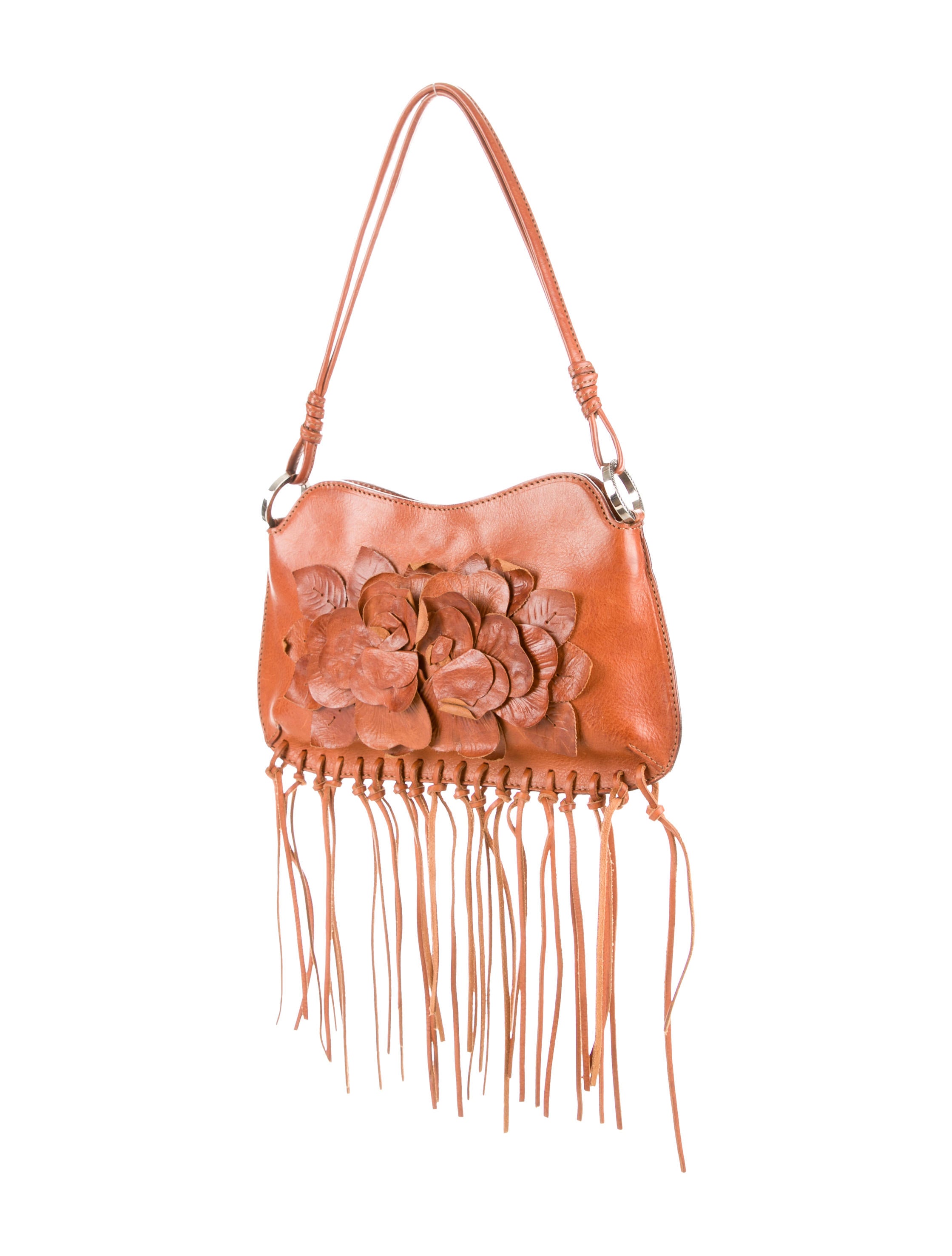 Valentino Floral Leather Appliqué Bag Handbags VAL49732 The RealReal