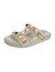 Valentino Rockstud Accents Shearling Slides