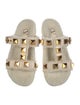 Valentino Rockstud Accents Shearling Slides