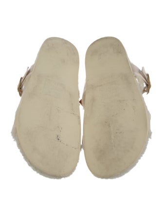 Valentino Rockstud Accents Shearling Slides