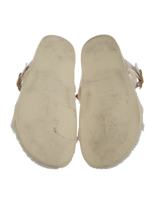 Valentino Rockstud Accents Shearling Slides