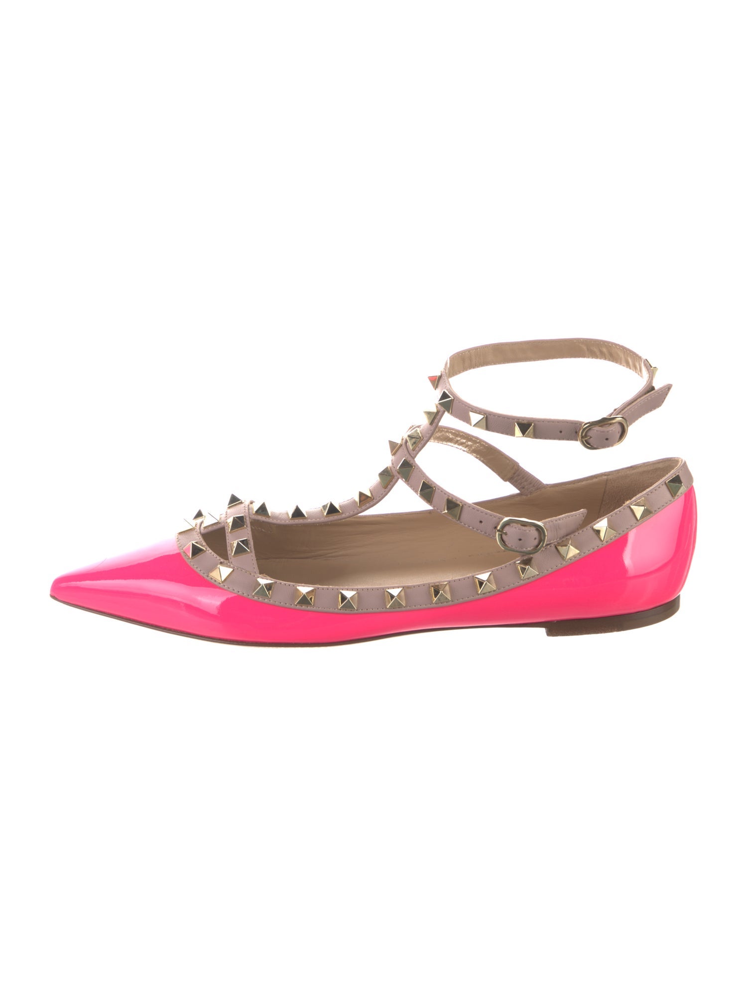 Valentino Rockstud Accents Patent Leather Ballet Flats