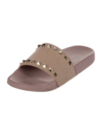 Valentino Rockstud Accents Rubber Slides