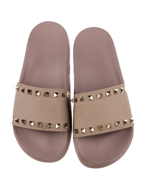 Valentino Rockstud Accents Rubber Slides