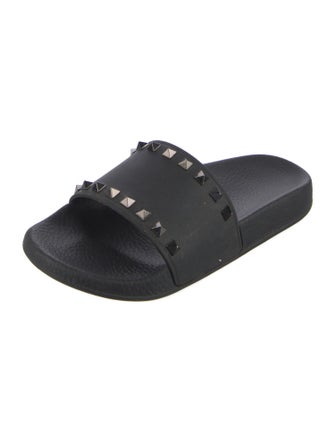 Valentino Rockstud Accents Rubber Slides