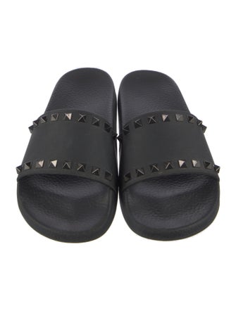 Valentino Rockstud Accents Rubber Slides
