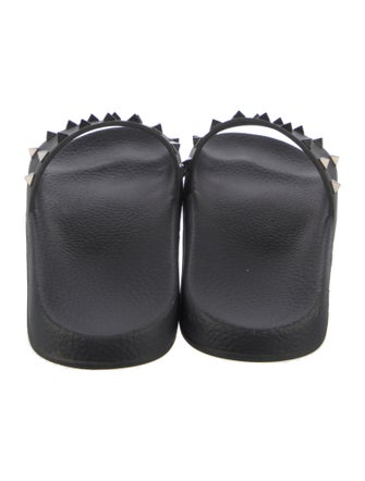 Valentino Rockstud Accents Rubber Slides