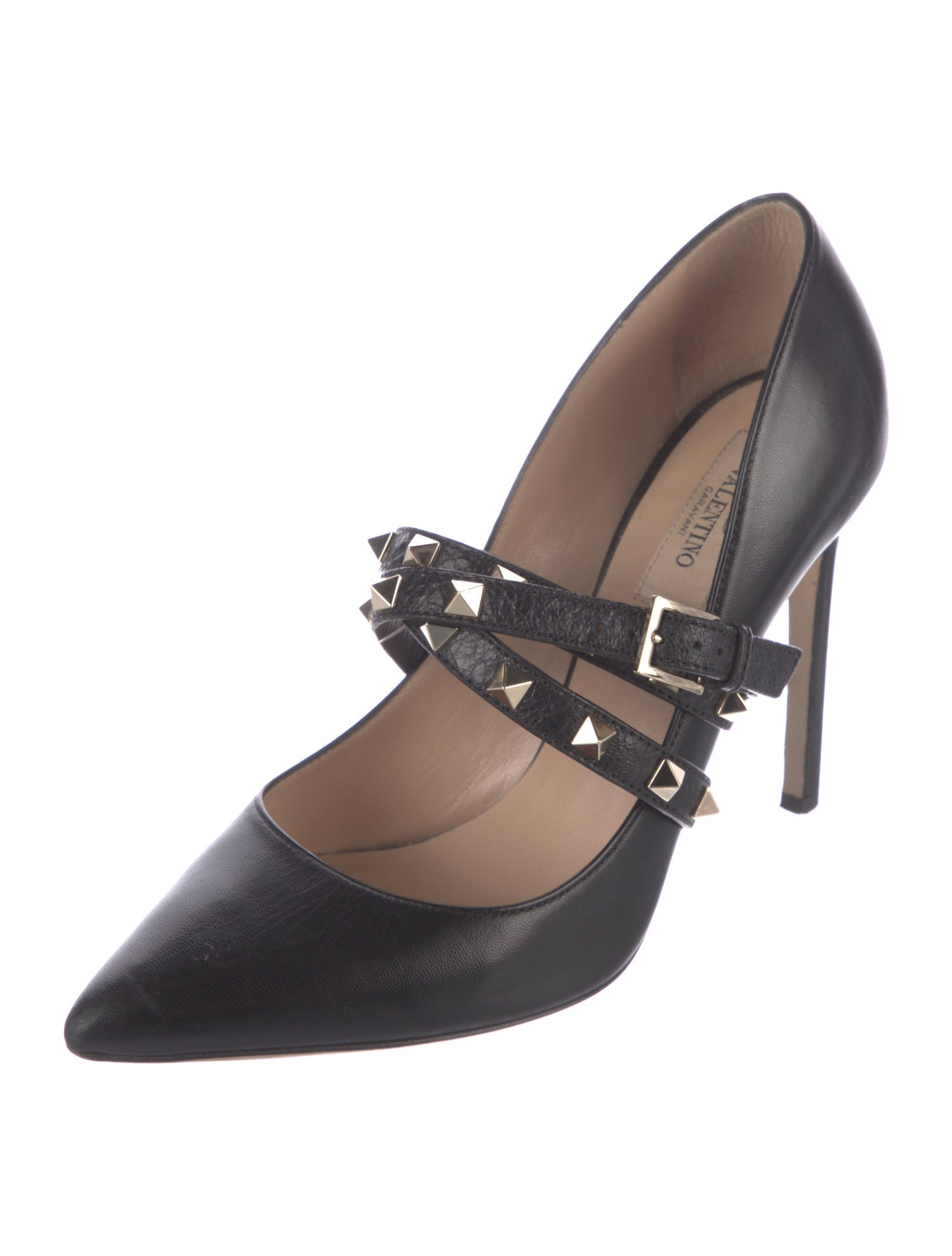 Valentino Rockstud Accents Leather Pumps