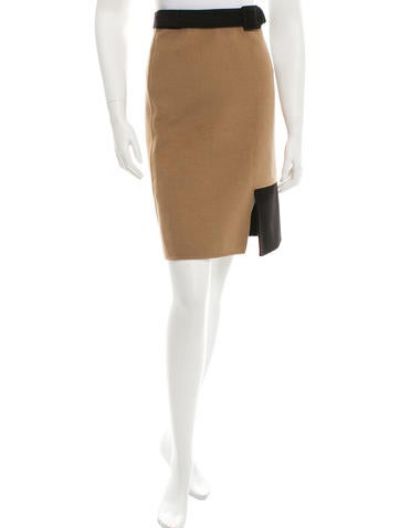 Valentino Colorblock Wool Skirt