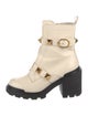 Valentino Rockstud Accents Leather Combat Boots