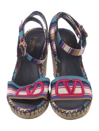 Valentino Canvas Striped Espadrilles