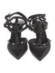 Valentino Rockstud Accents Leather T-Strap Pumps