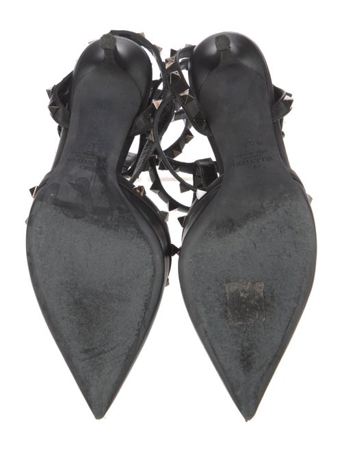Valentino Rockstud Accents Leather T-Strap Pumps