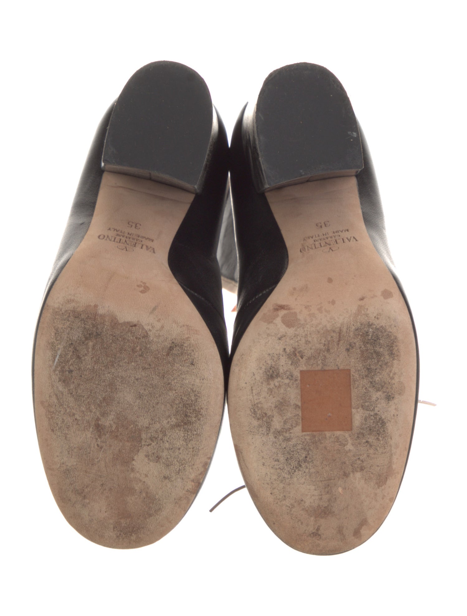 Valentino Leather Bow Accents Lace-Up Boots