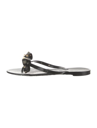 Valentino Rockstud Accents Rubber Flip Flops