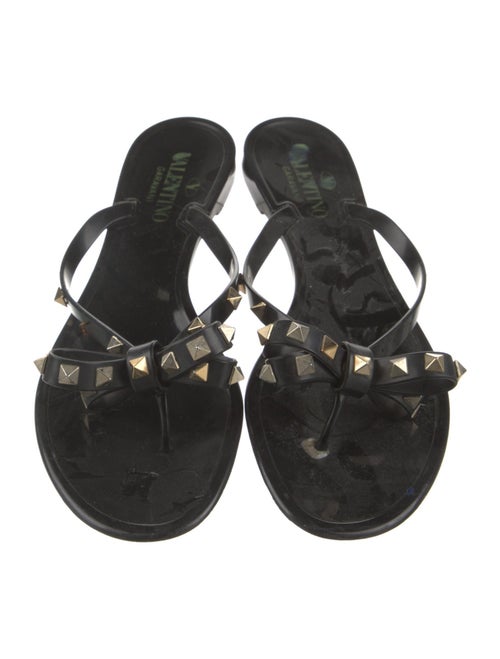 Valentino Rockstud Accents Rubber Flip Flops
