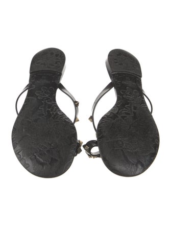 Valentino Rockstud Accents Rubber Flip Flops