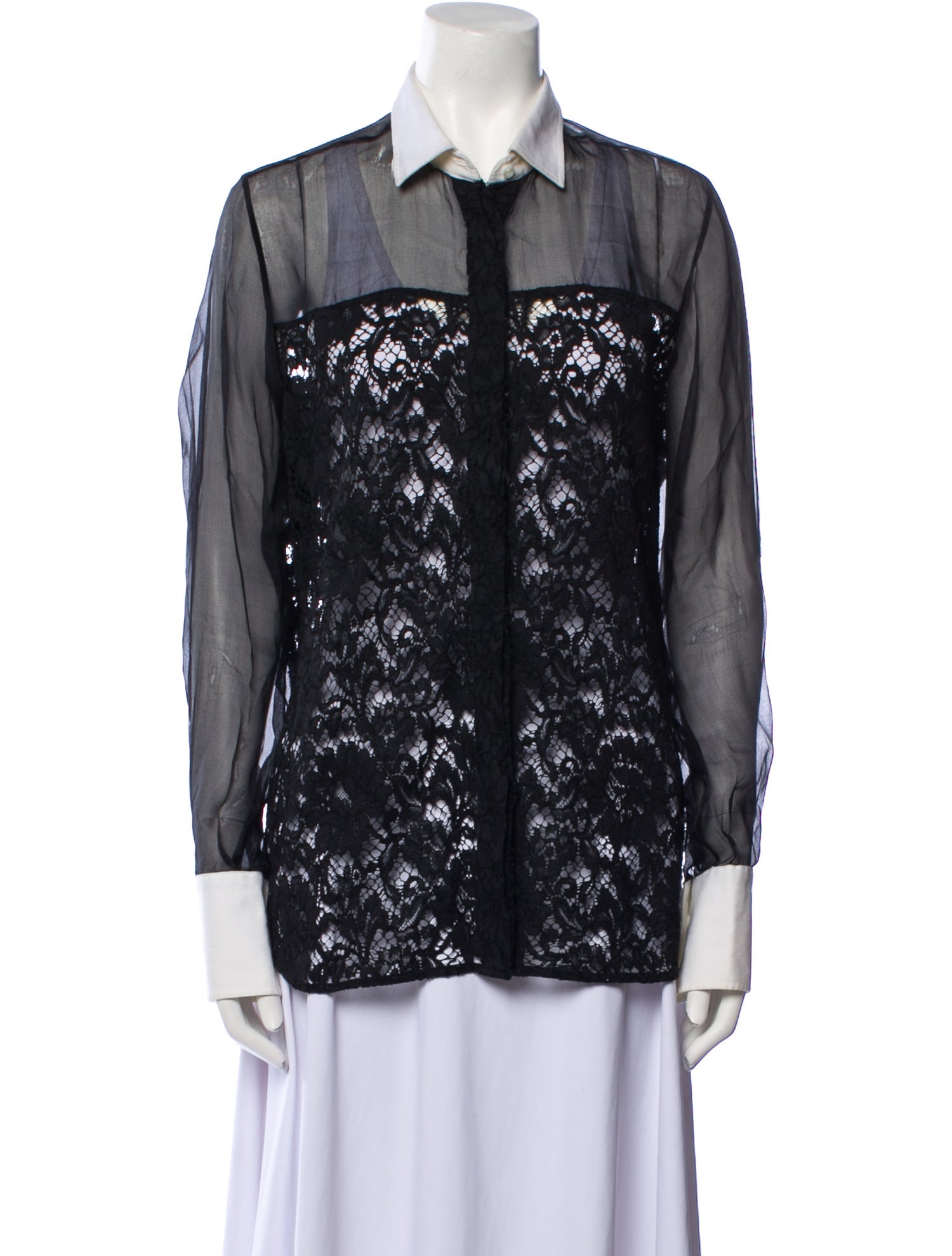 Valentino Lace Lace Pattern Button-Up Top
