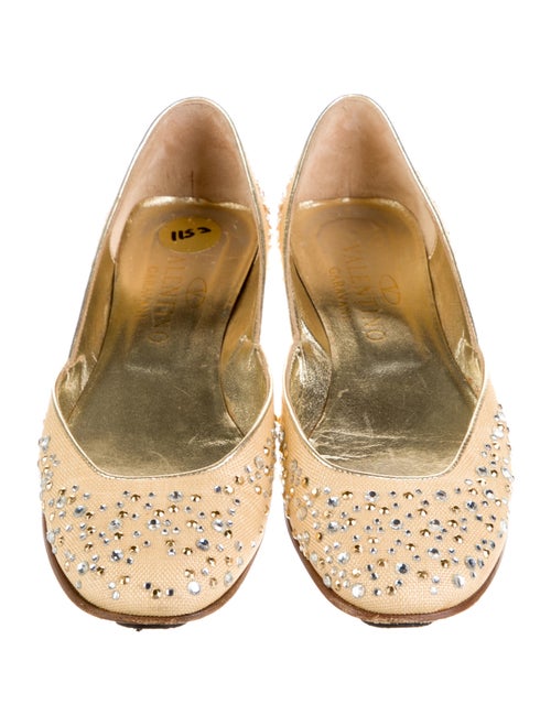 Valentino Canvas Crystal Embellishments D'Orsay Flats