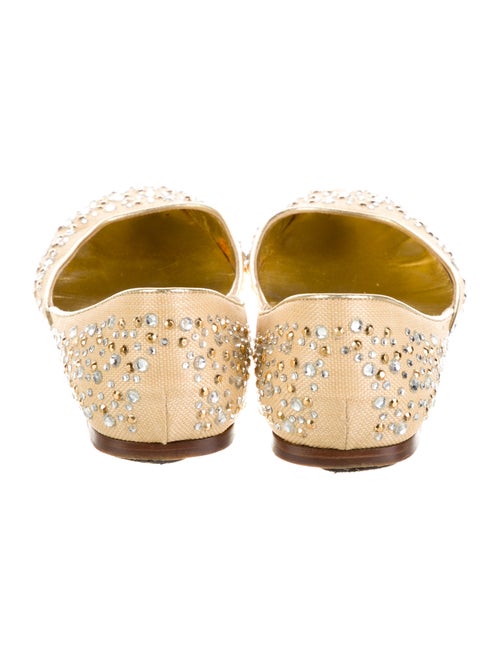 Valentino Canvas Crystal Embellishments D'Orsay Flats