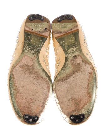 Valentino Canvas Crystal Embellishments D'Orsay Flats