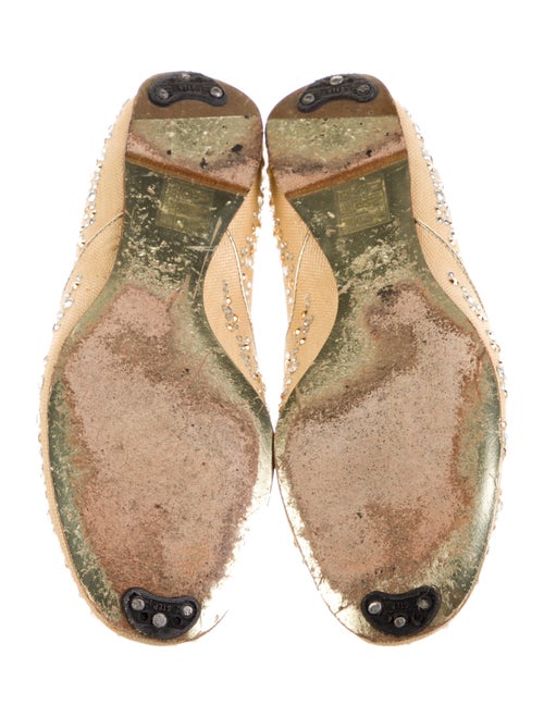 Valentino Canvas Crystal Embellishments D'Orsay Flats