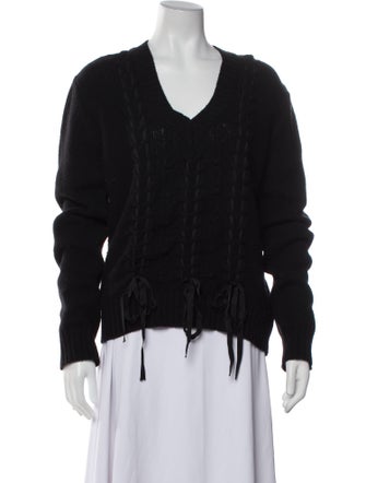 Valentino Virgin Wool V-Neck Sweater