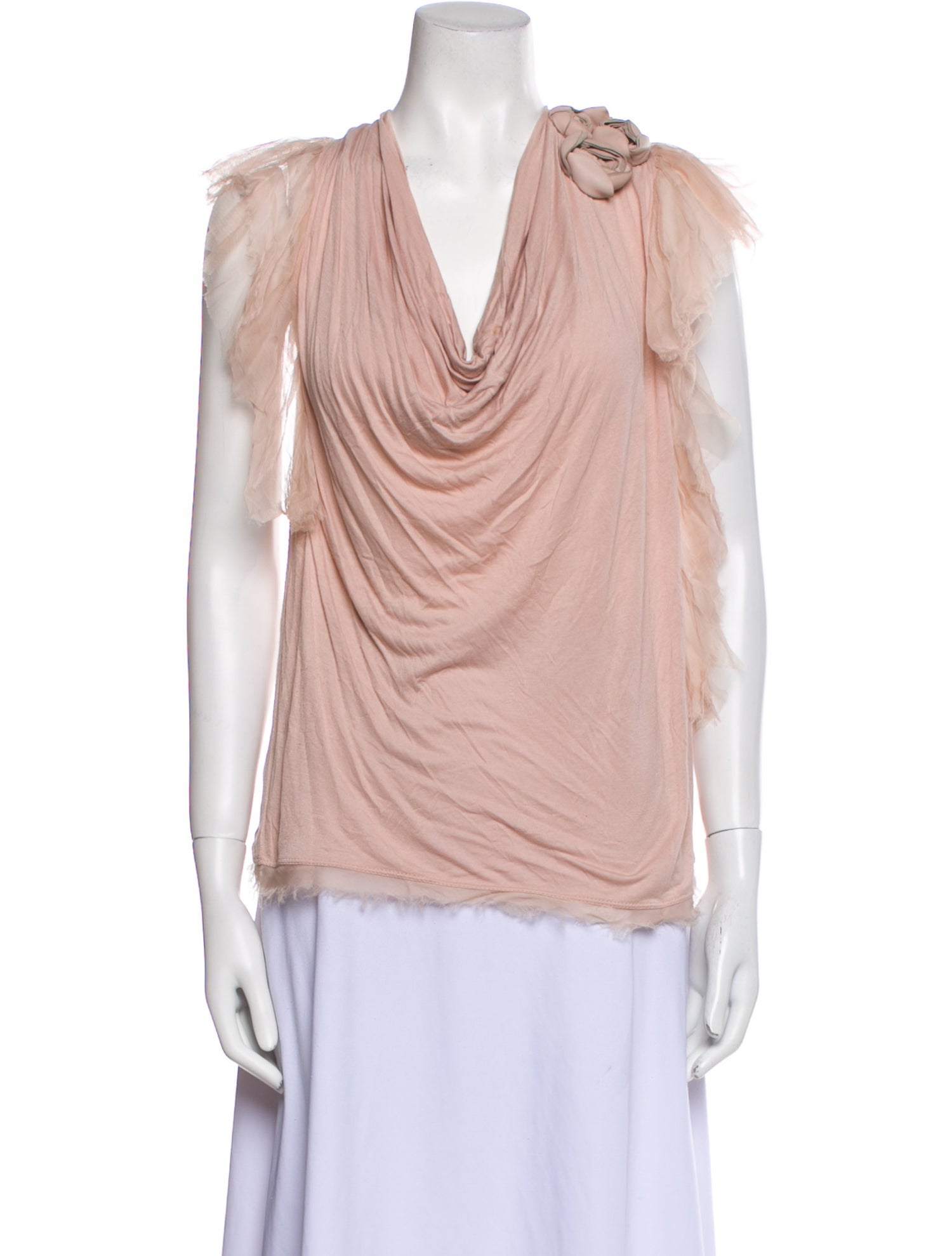 Valentino Cowl Neck Sleeveless Blouse