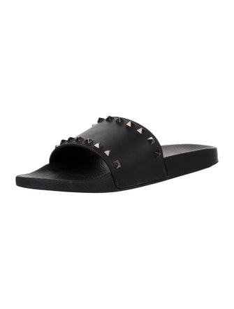 Valentino Rockstud Accents Rubber Slides