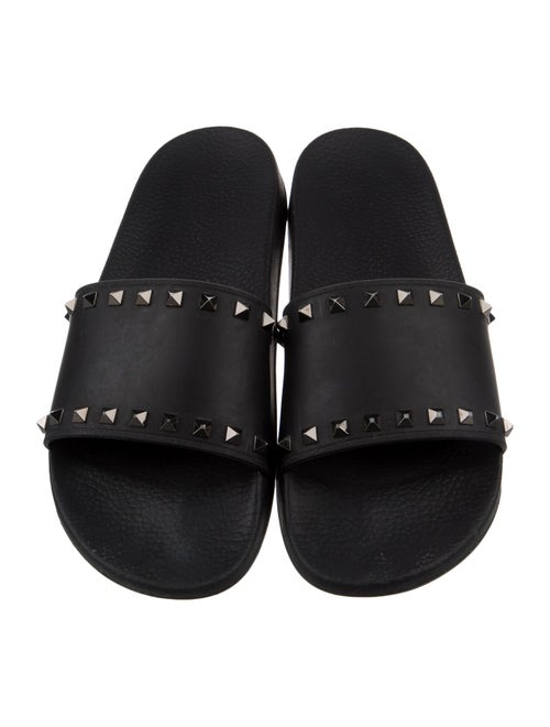 Valentino Rockstud Accents Rubber Slides
