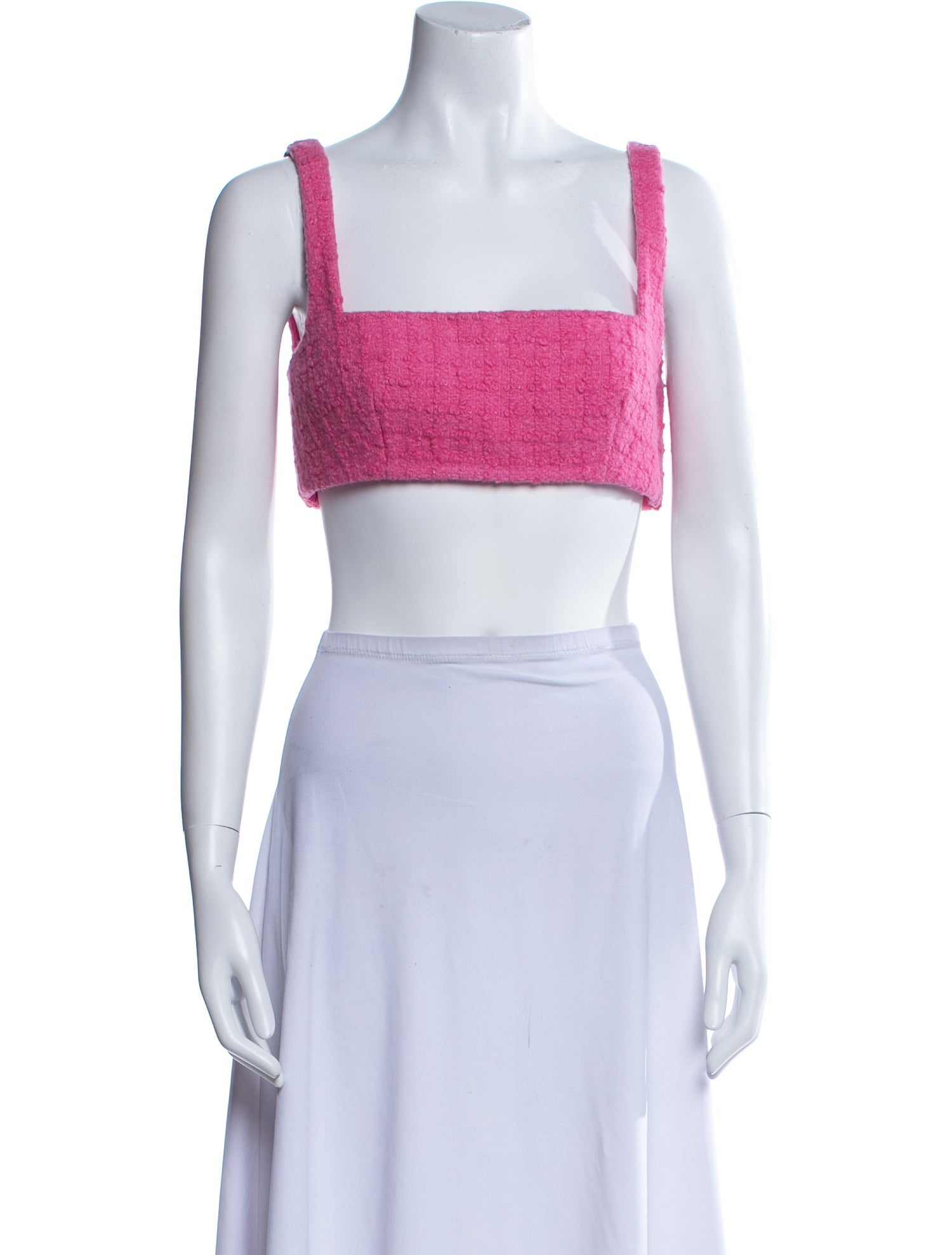 Valentino Virgin Wool Square Neckline Crop Top