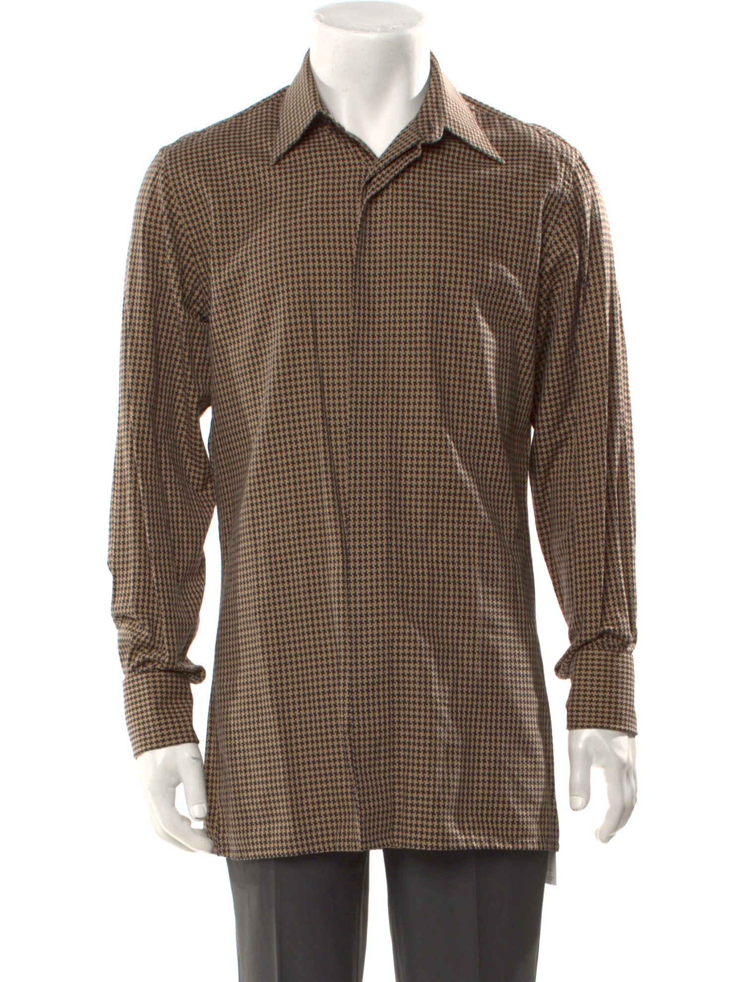 Valentino Plaid Print Long Sleeve Dress Shirt
