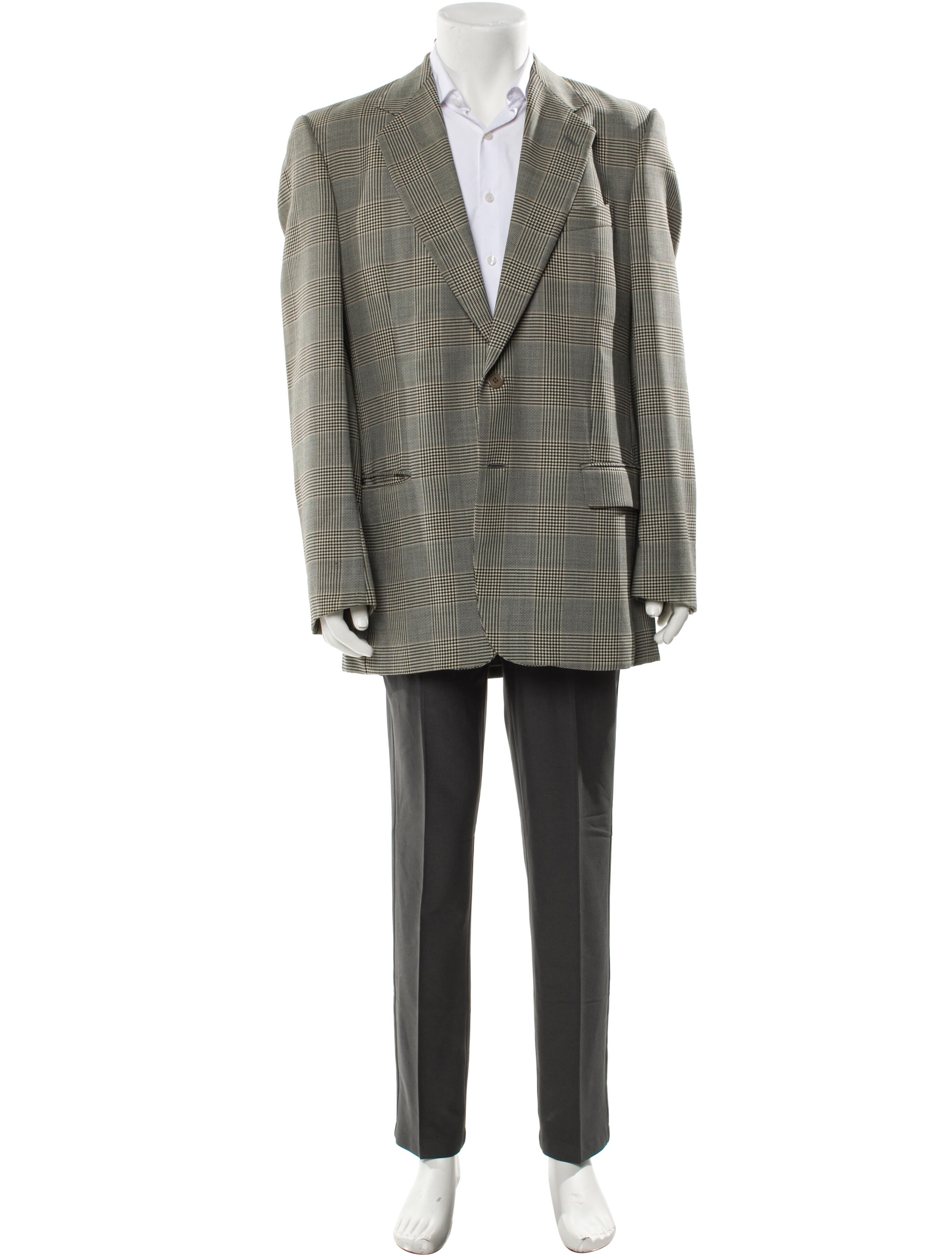 Valentino Wool Houndstooth Print Overcoat