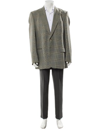 Valentino Wool Houndstooth Print Overcoat